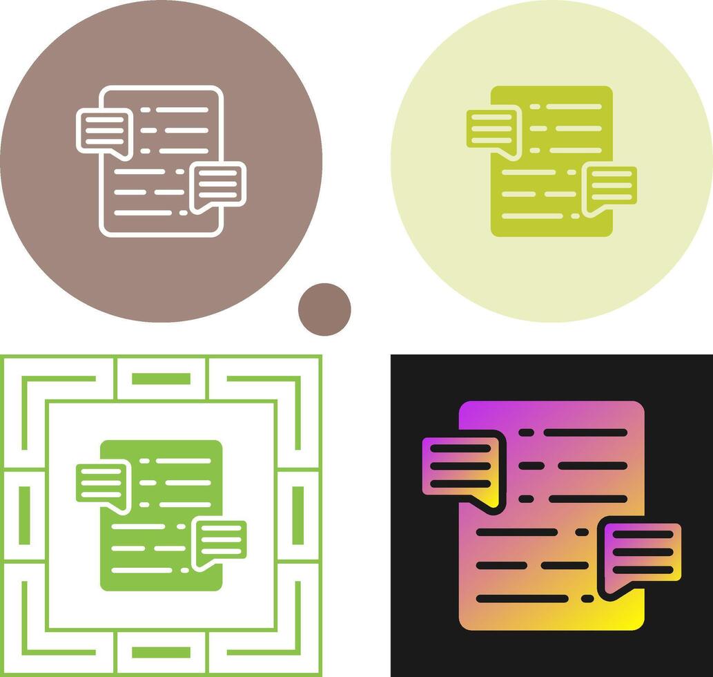 Document Commenting Vector Icon