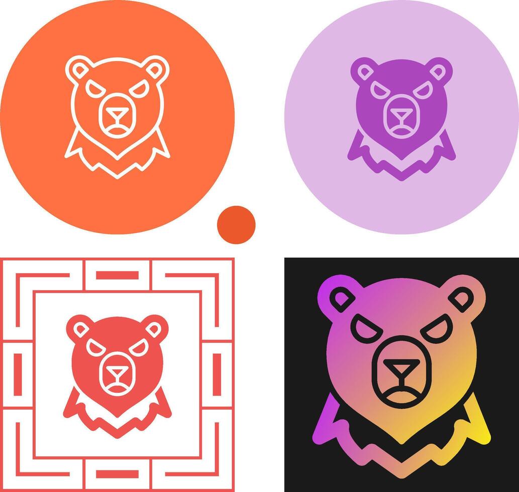 icono de vector de oso