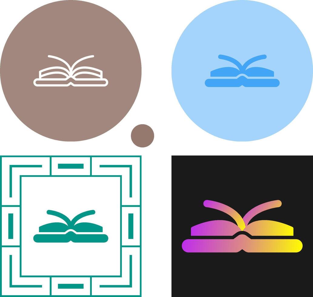 icono de vector de libro abierto