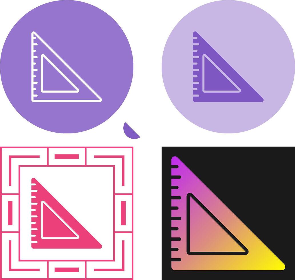 Triangular Ruler Vector Icon