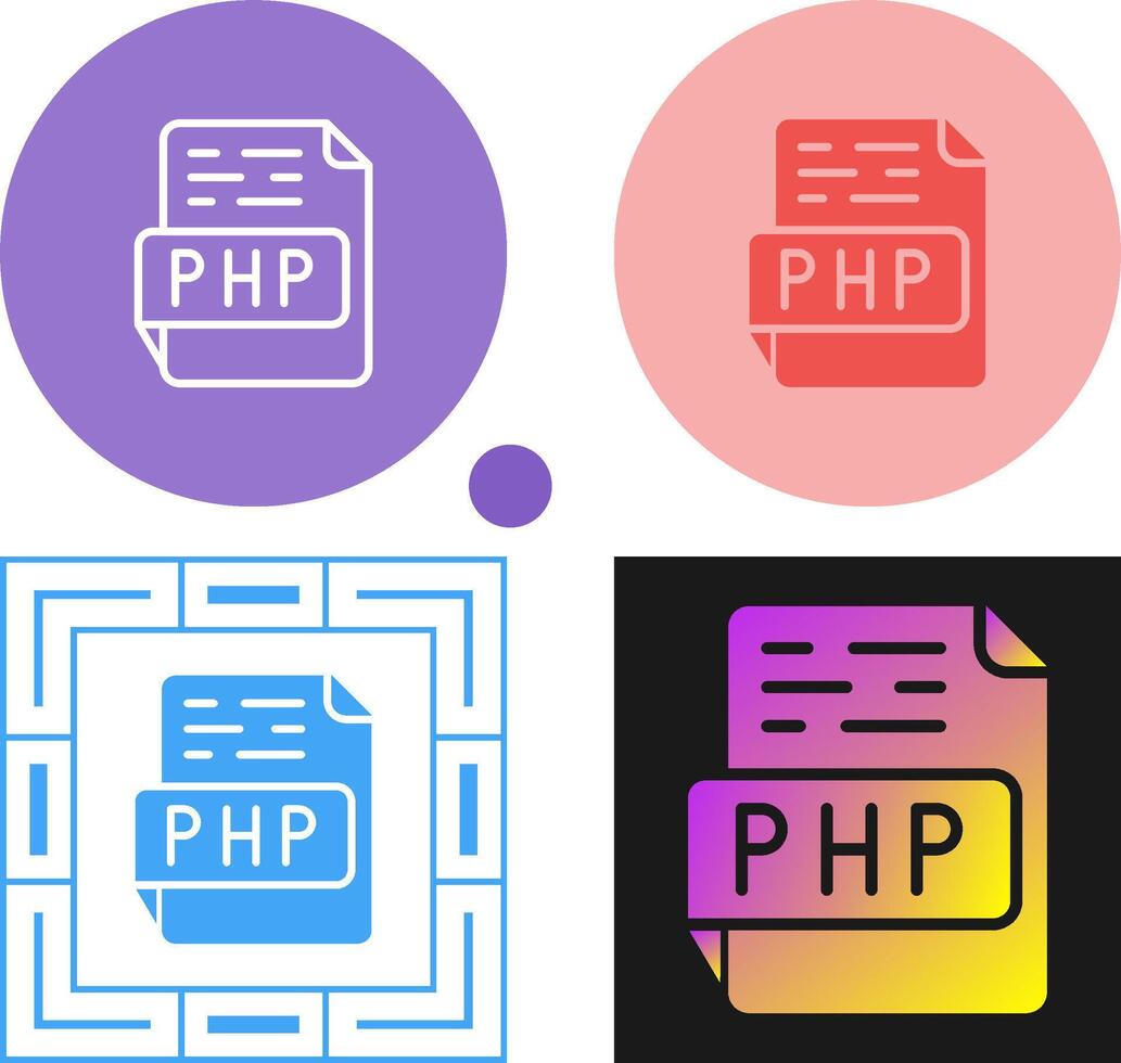 icono de vector de php