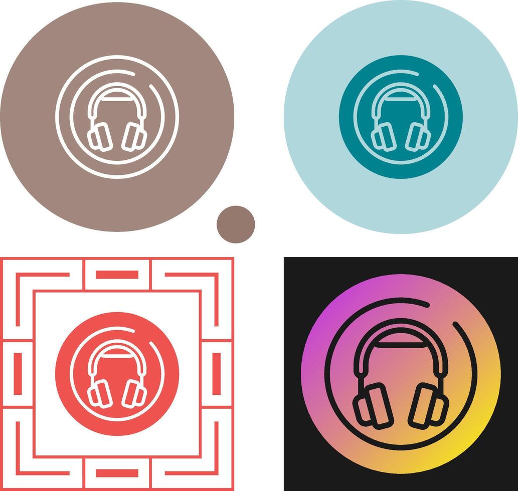 Headphones Circle Vector Icon