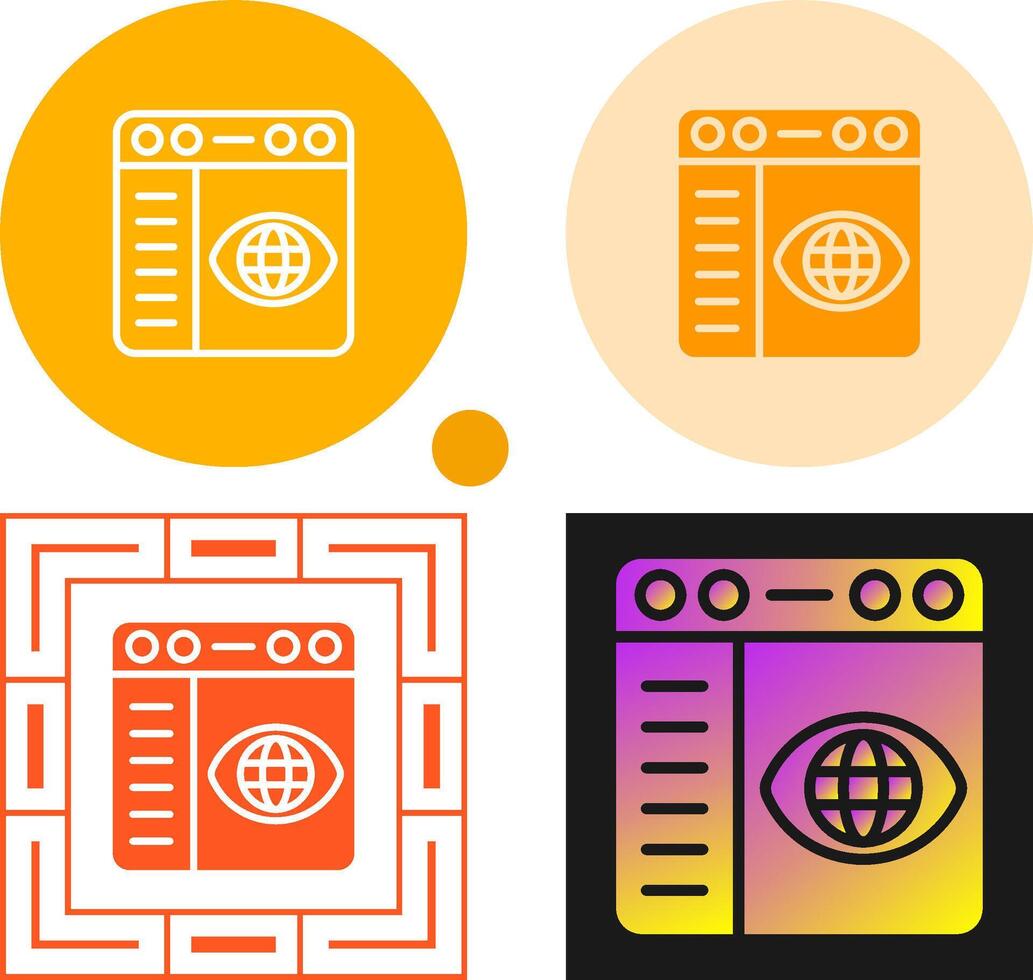 icono de vector de configuración del navegador