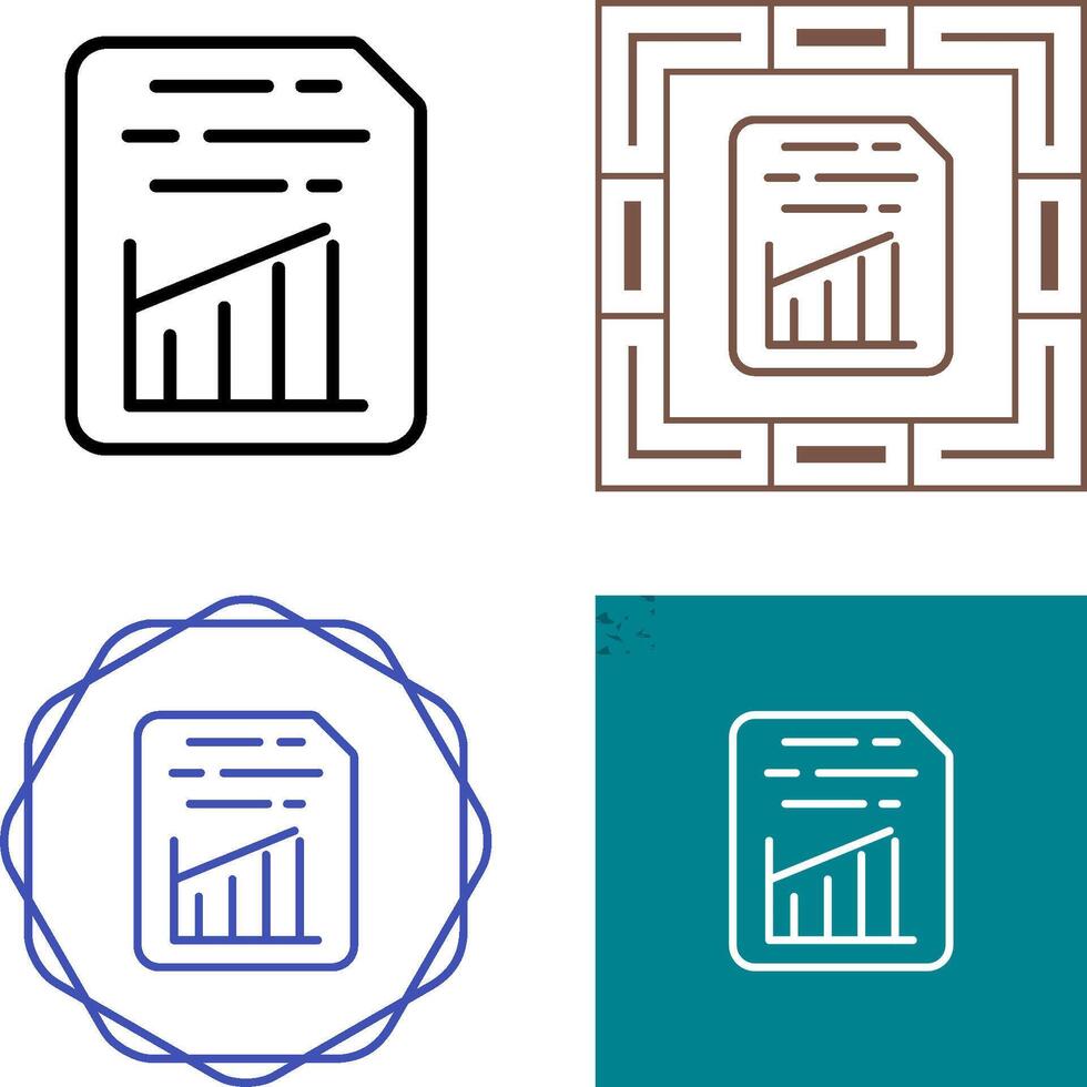 Document Insert Graph Vector Icon