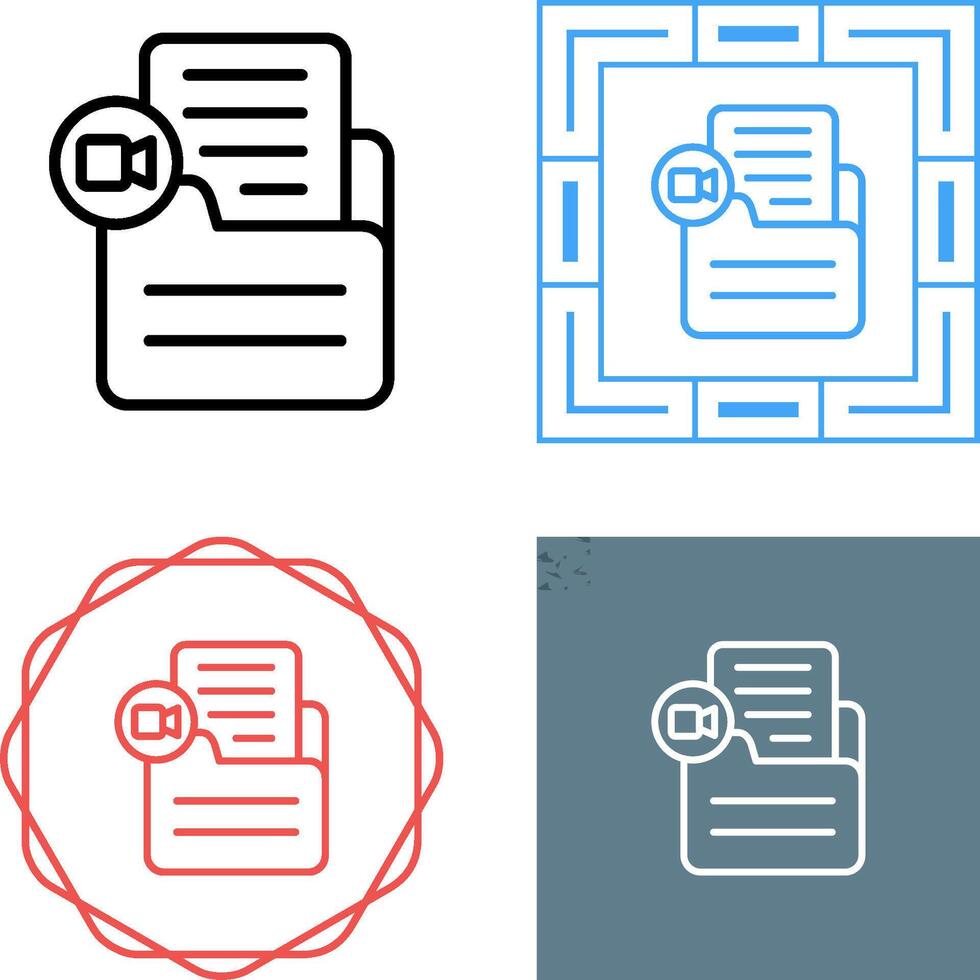 Document Insert Video Vector Icon