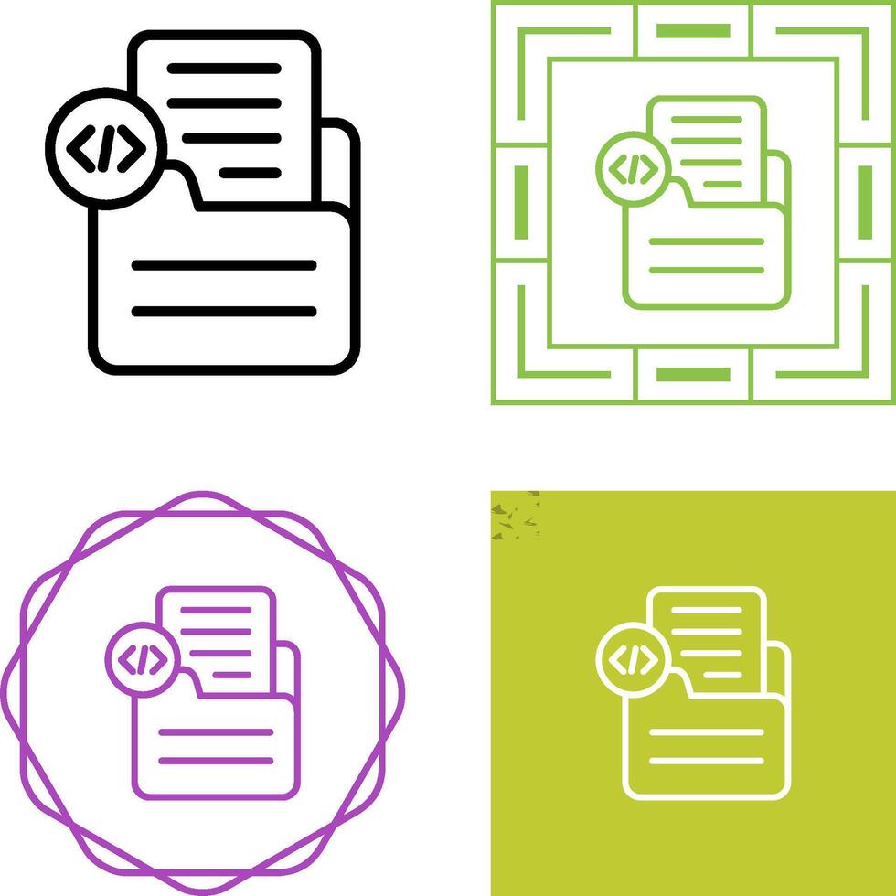 Document Insert Code Vector Icon