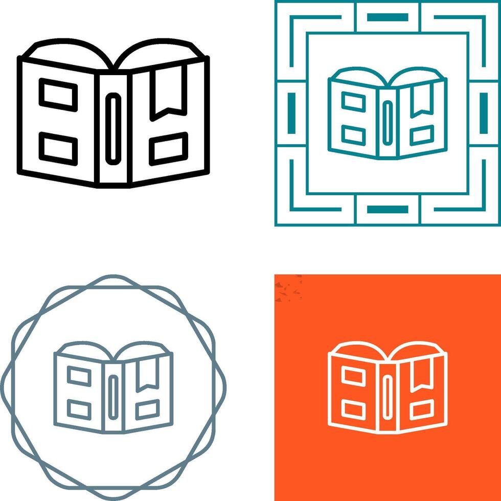 abierto libro con marcador vector icono