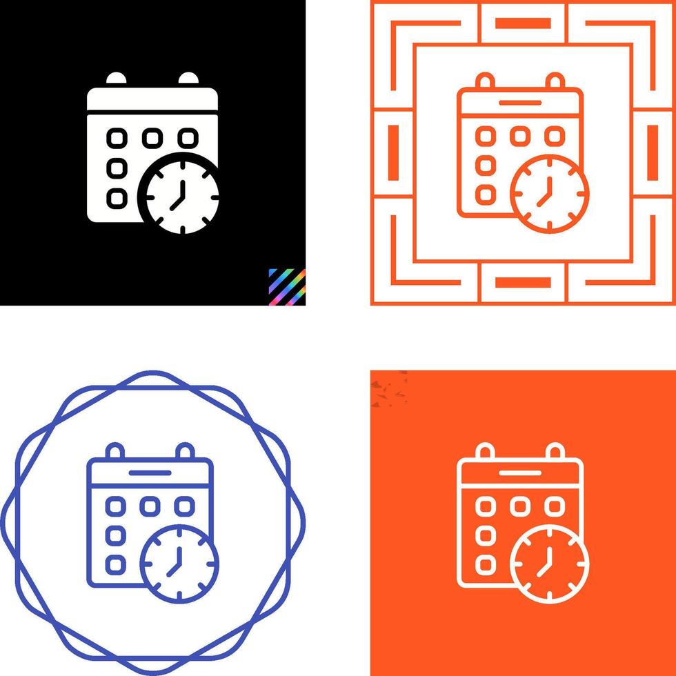 Calender Clock Vector Icon