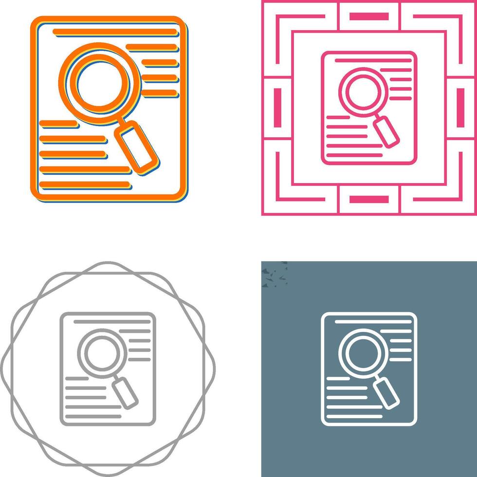 Document Search Vector Icon