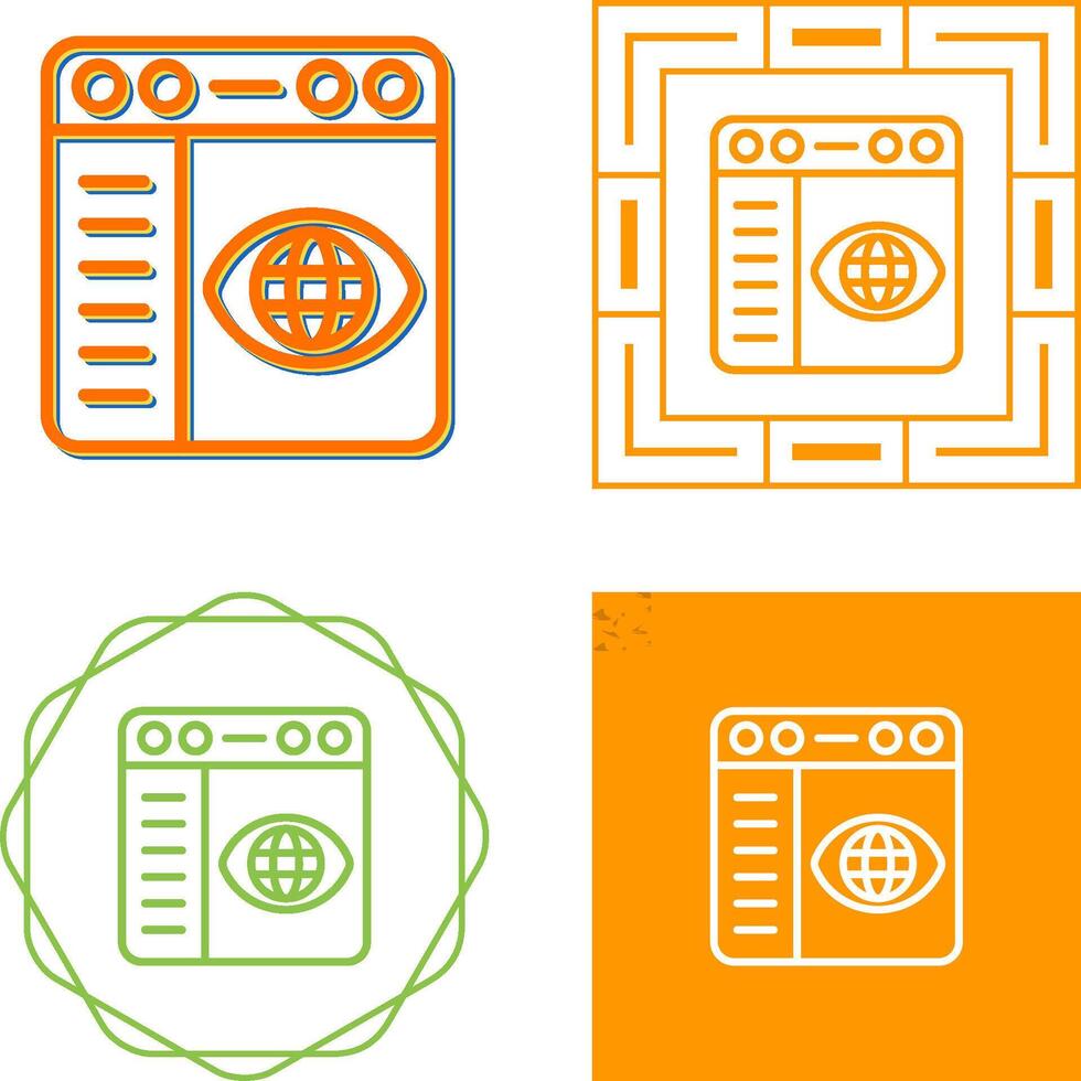 icono de vector de configuración del navegador