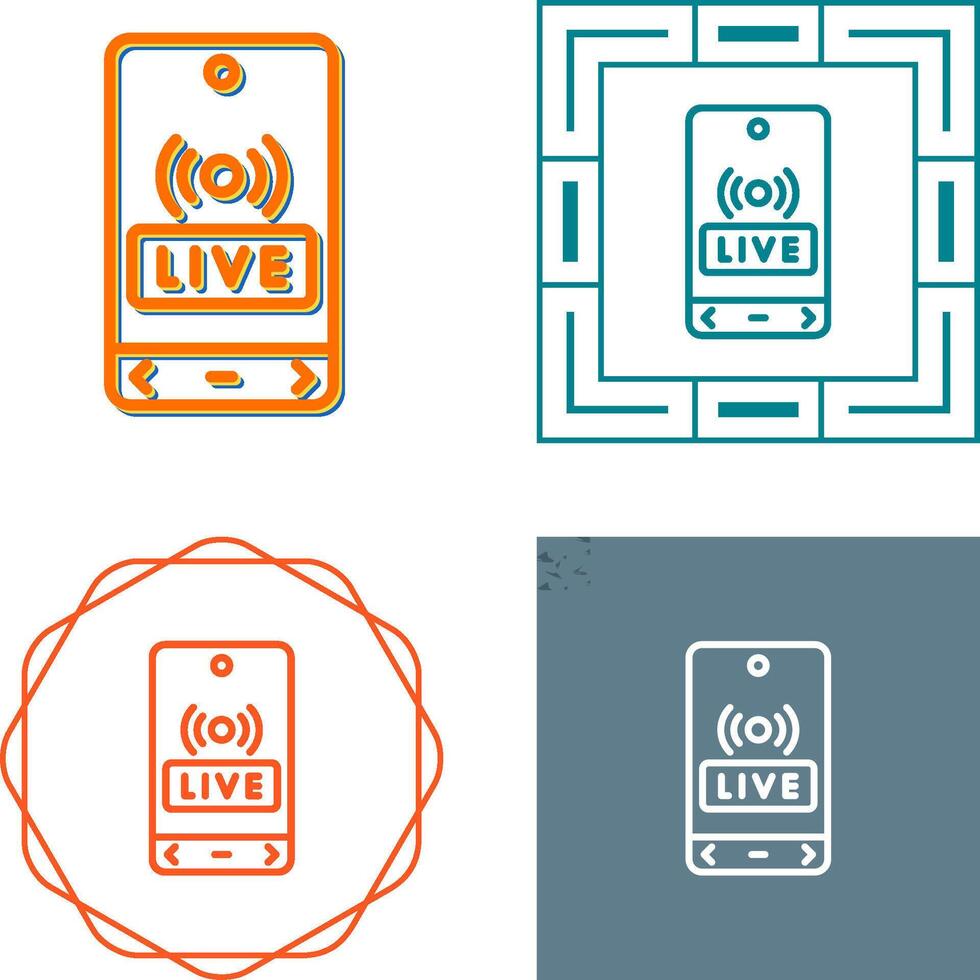 icono de vector de transmisión en vivo