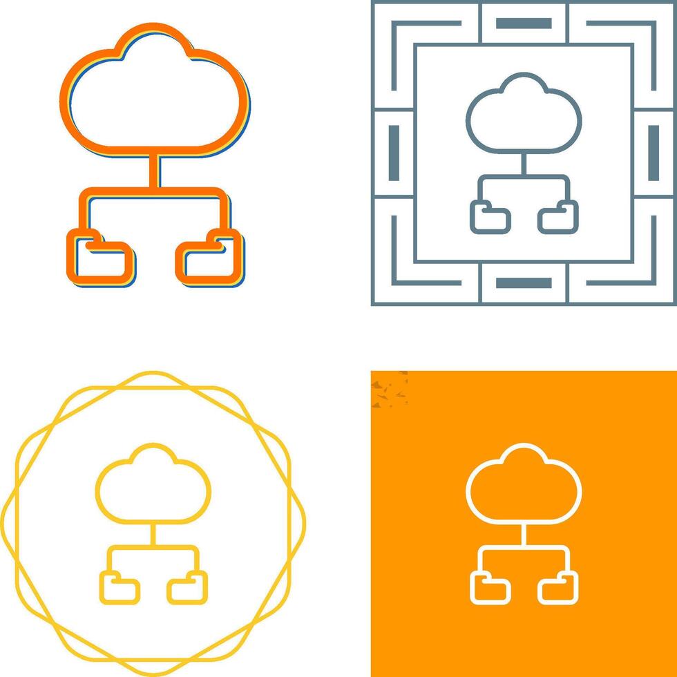 icono de vector de computación en la nube