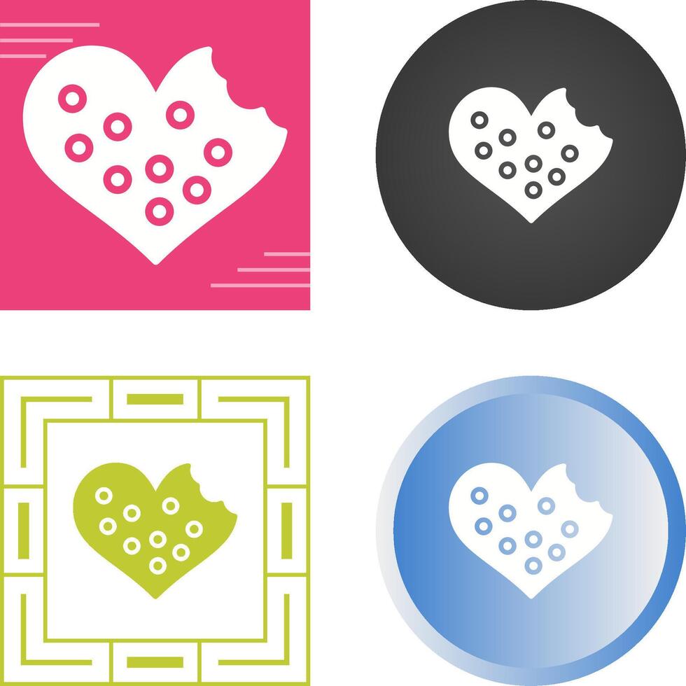 Heart shaped cookies Vector Icon