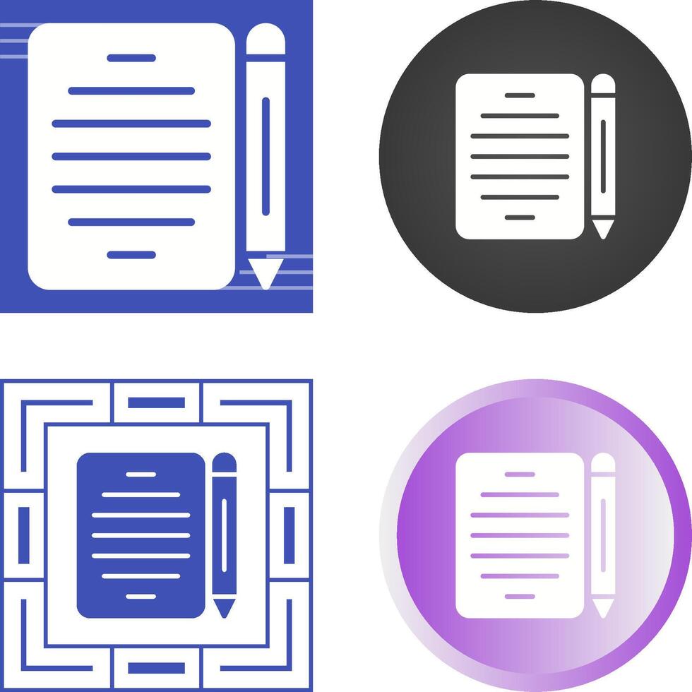 Pencil and paper Vector Icon