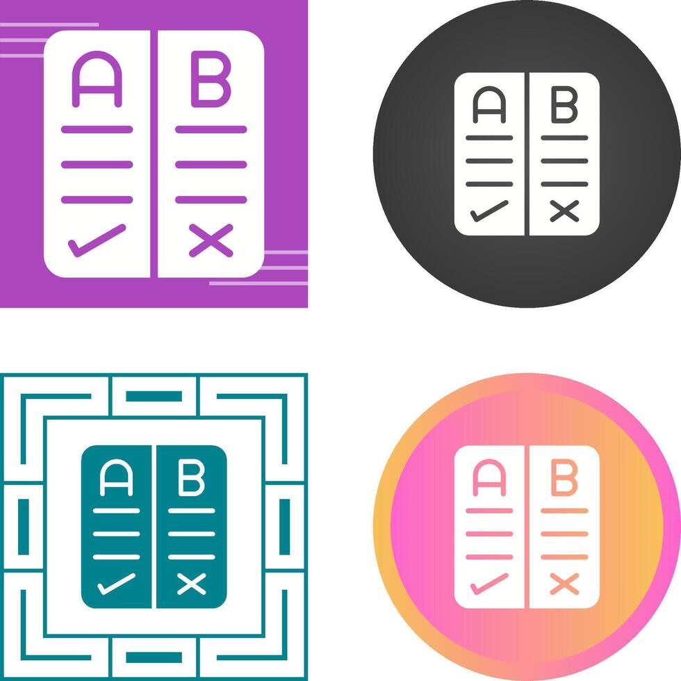 Pros And Cons Vector Icon