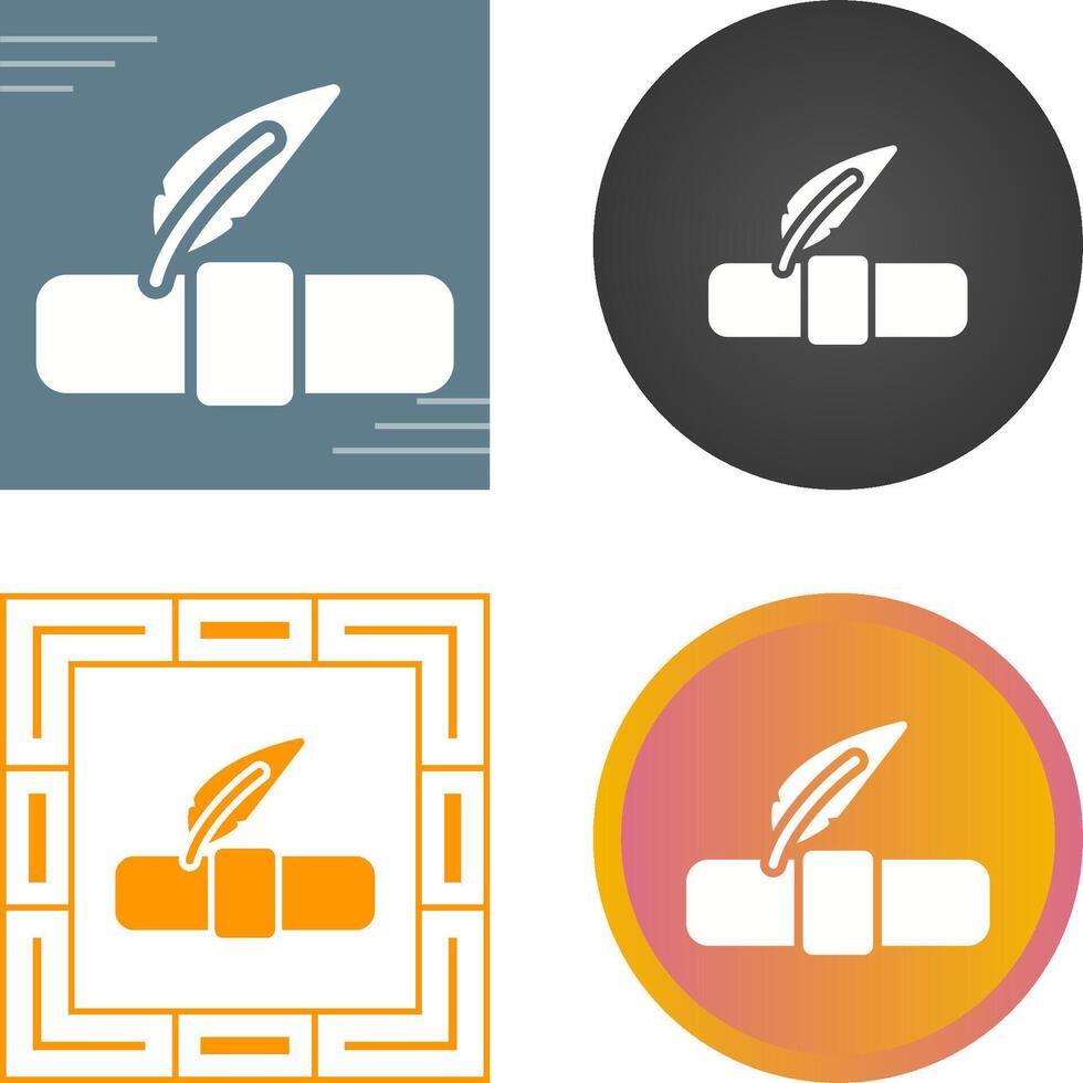 Quill pen with scroll Vector Icon
