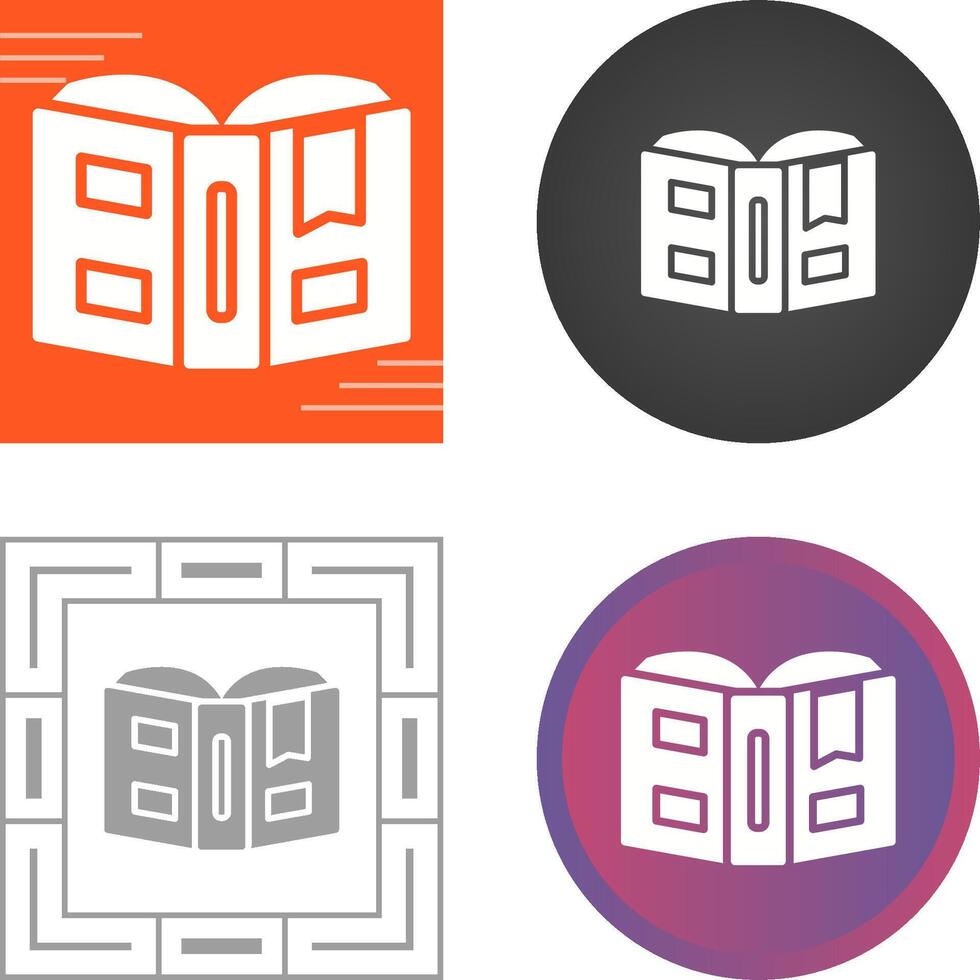 Open book with bookmark Vector Icon