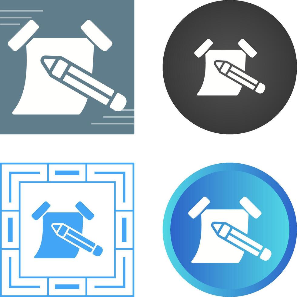 Sticky note with pencil Vector Icon