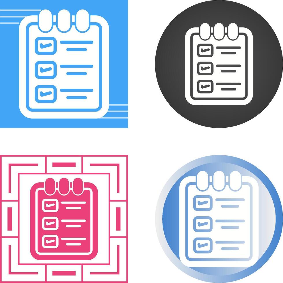 Memo pad with checklist Vector Icon