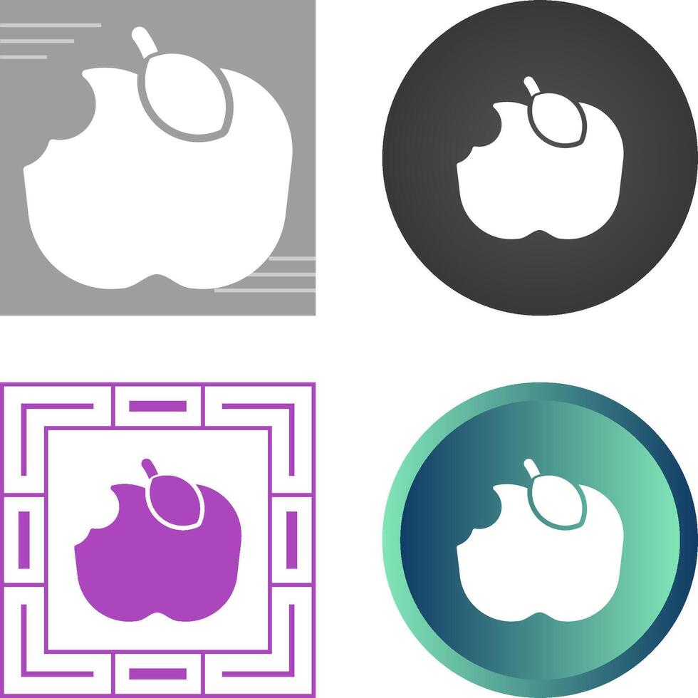 manzana comido vector icono