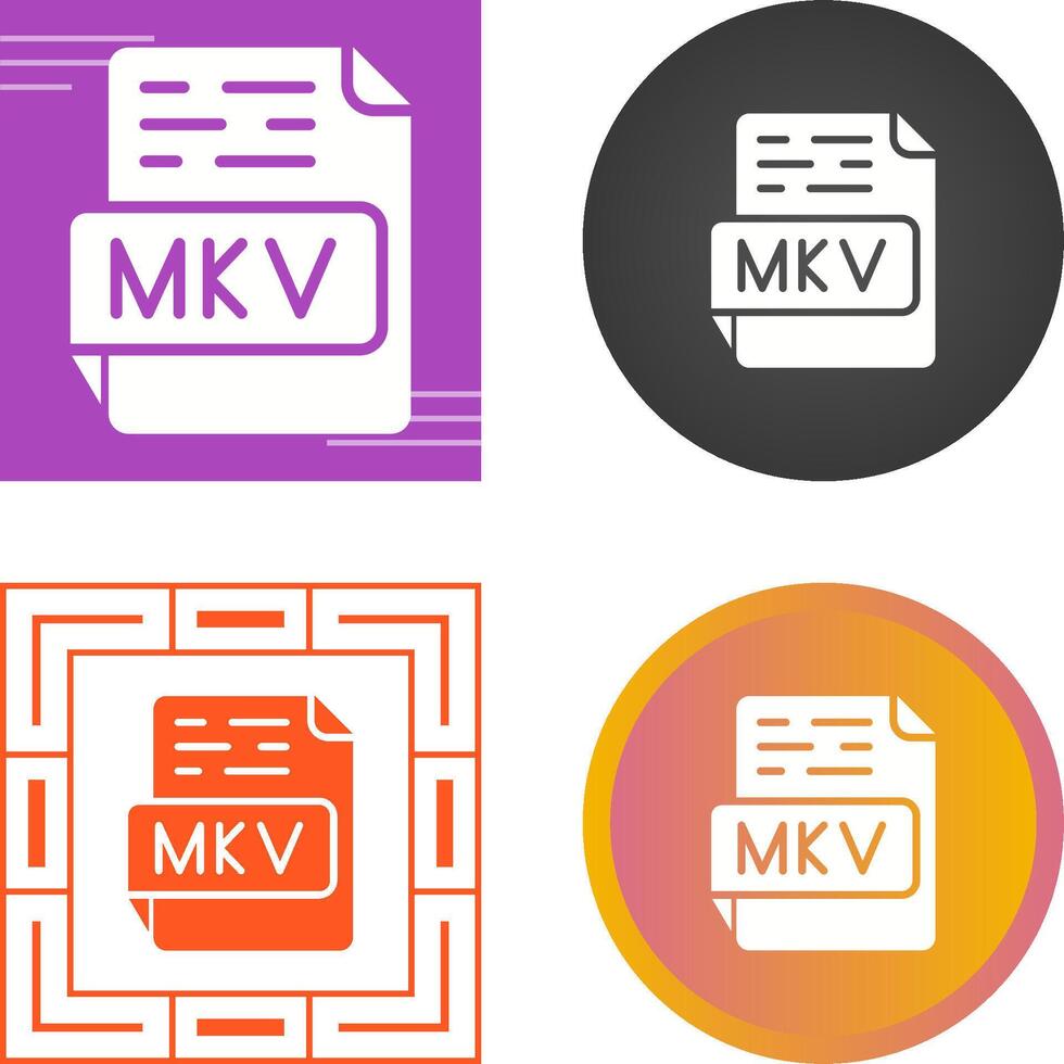 icono de vector mkv