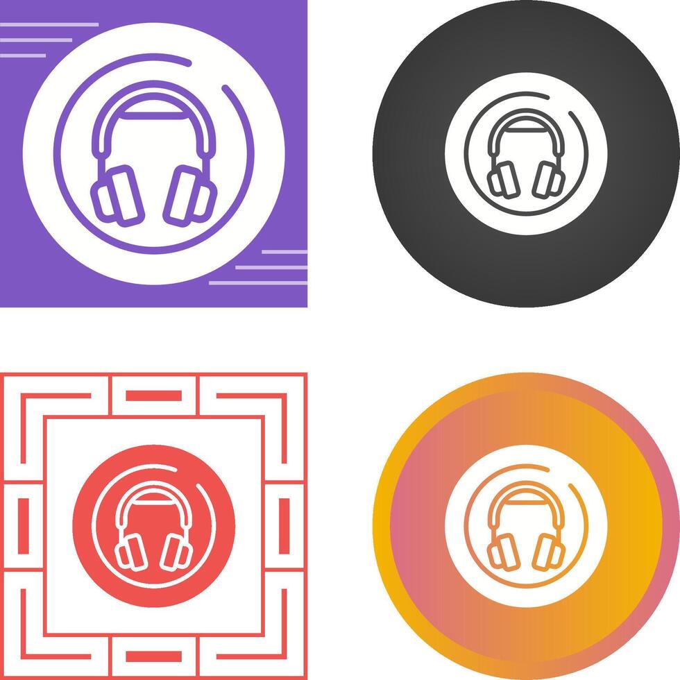 Headphones Circle Vector Icon