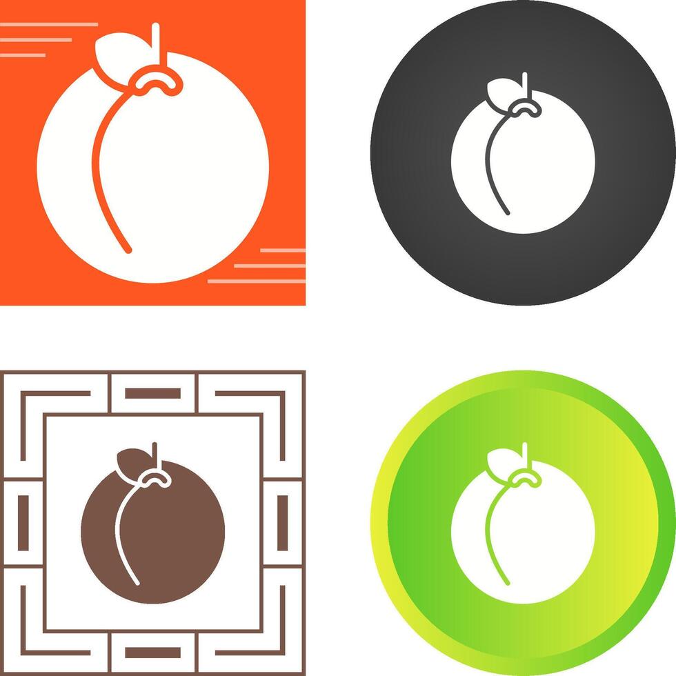 Peach Vector Icon