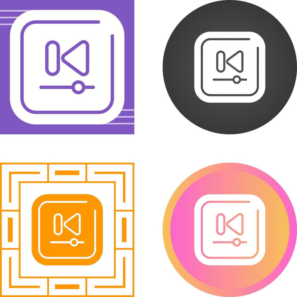Video Previous Track Square Vector Icon