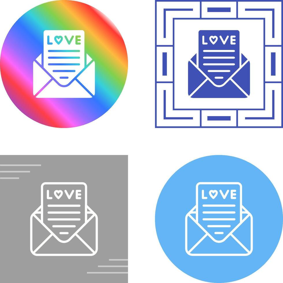 Romantic love letter Vector Icon