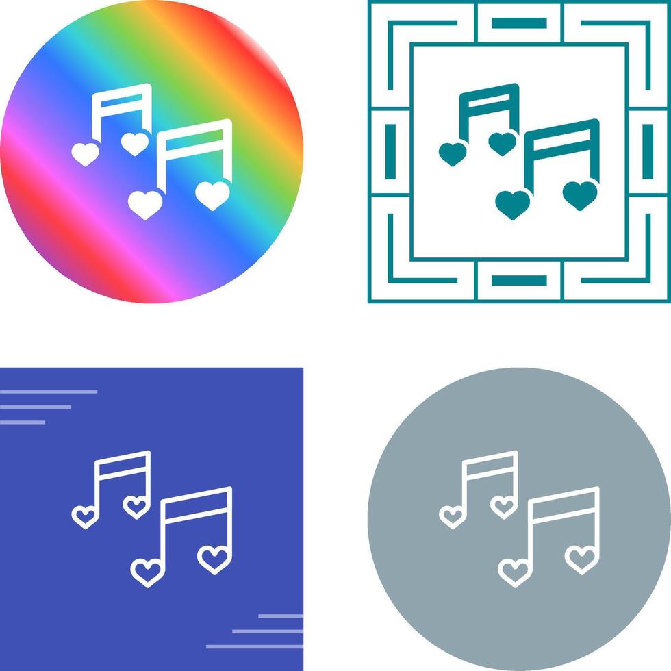 romántico música vector icono