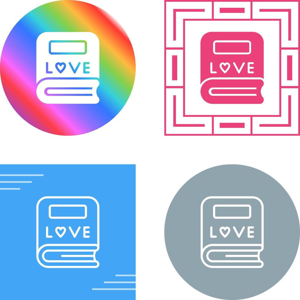 Love story book Vector Icon