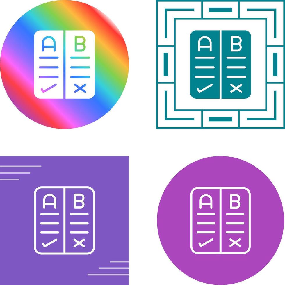 Pros And Cons Vector Icon
