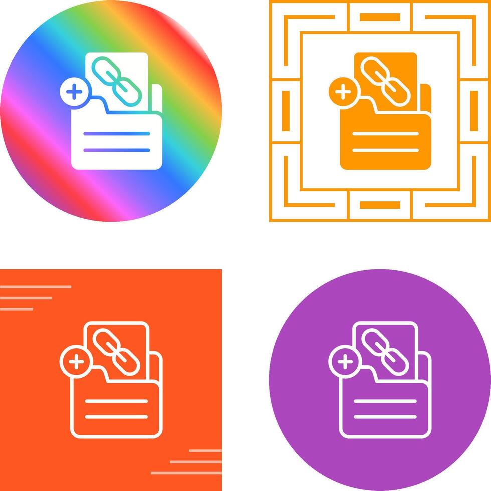Document Insert Link Vector Icon