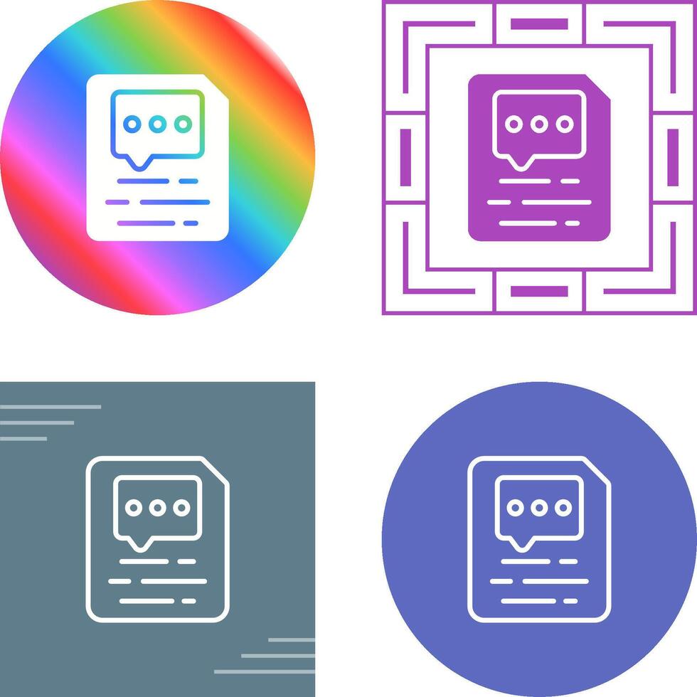 Document Insert Comment Vector Icon