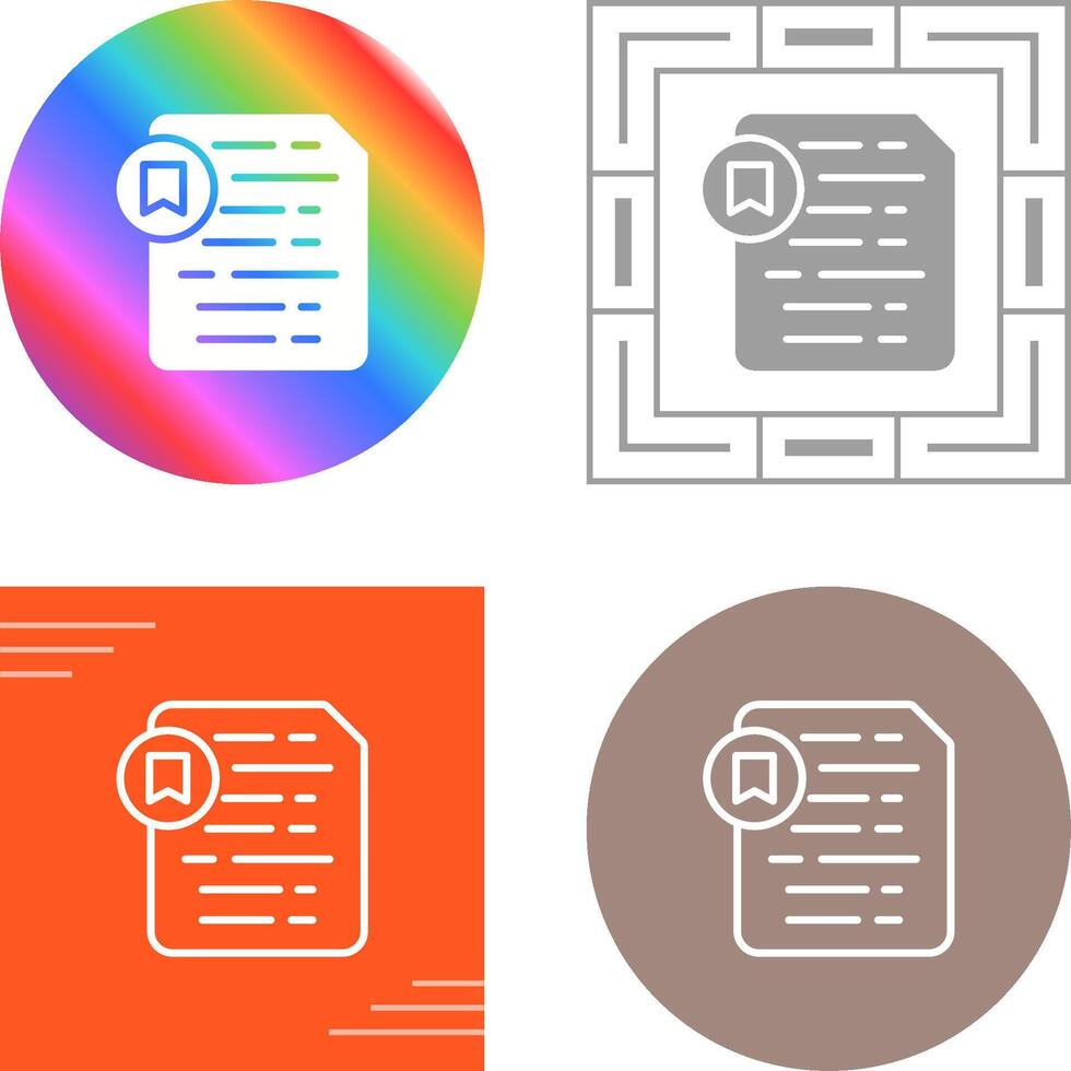 Document Insert Bookmark Vector Icon