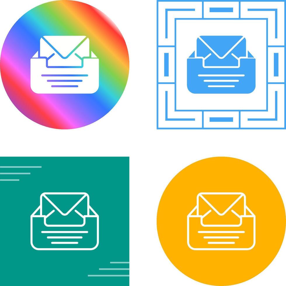 Inbox with envelope Vector Icon