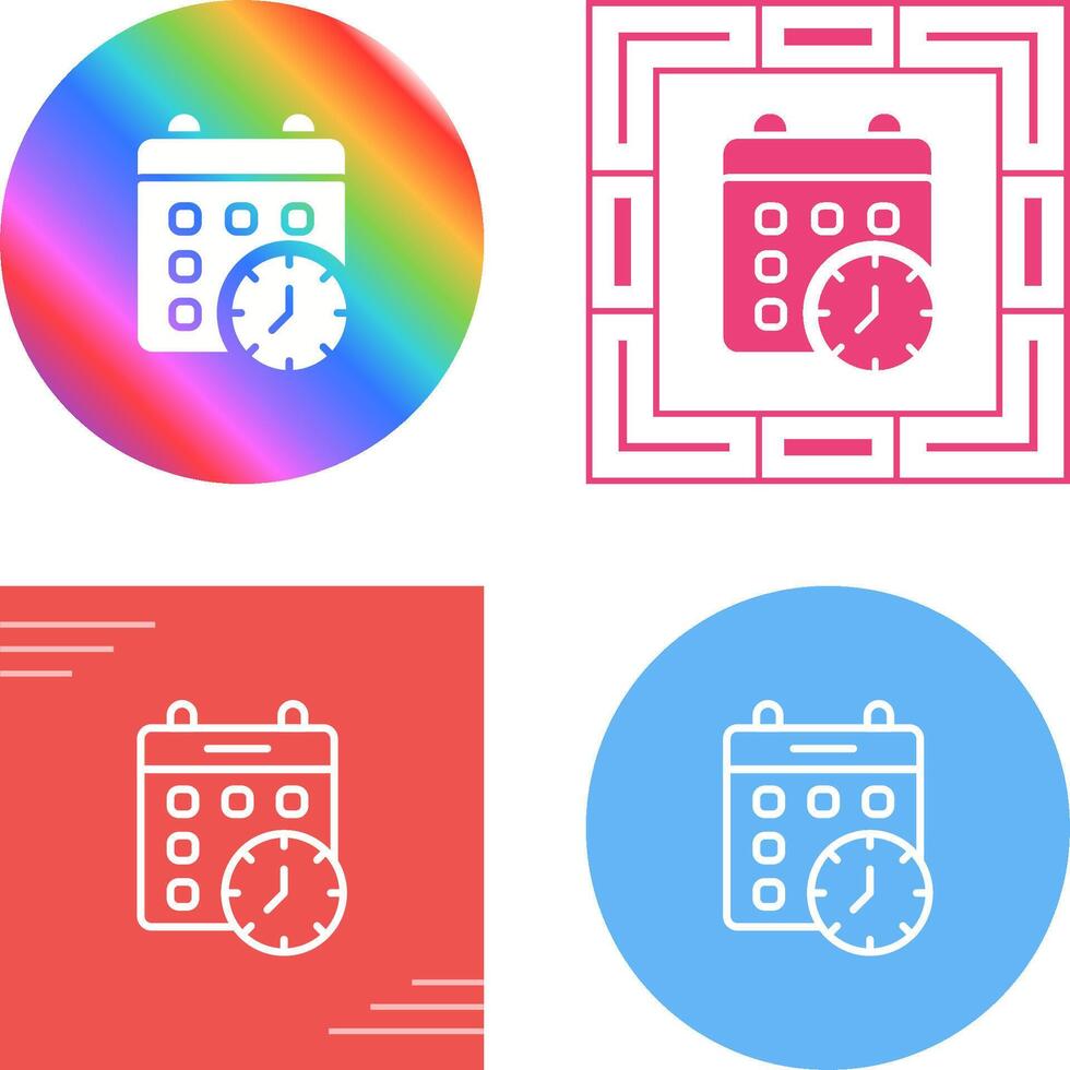 Calender Clock Vector Icon