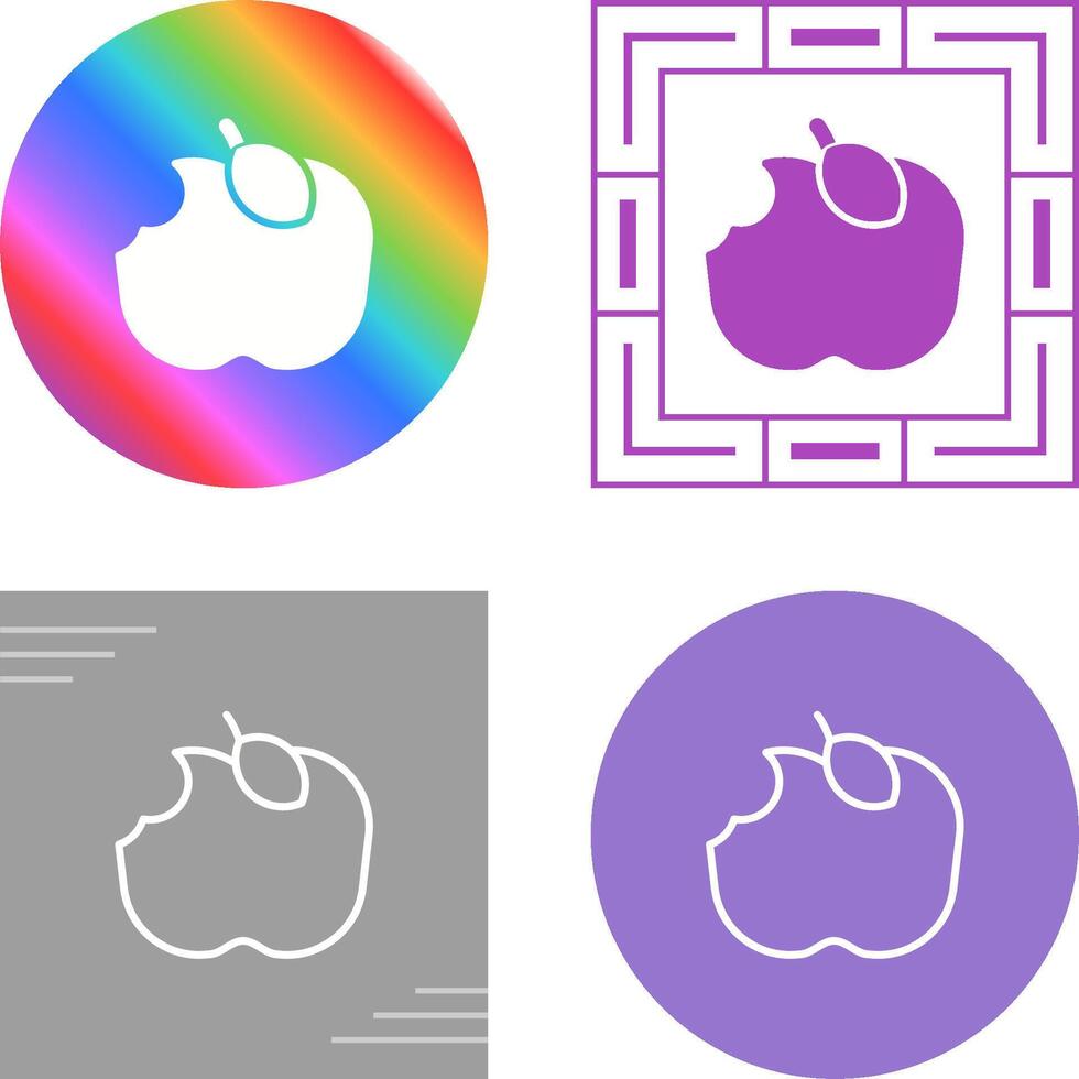 Apple Eaten Vector Icon