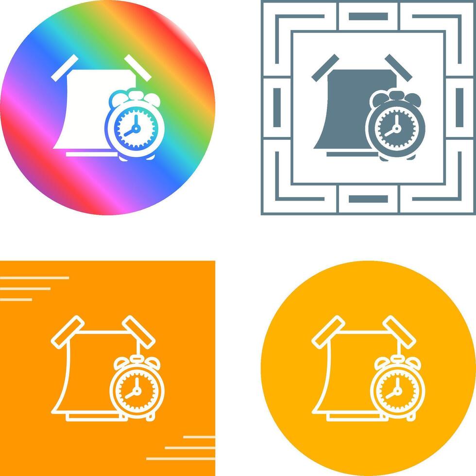 Sticky note with alarm clock Vector Icon