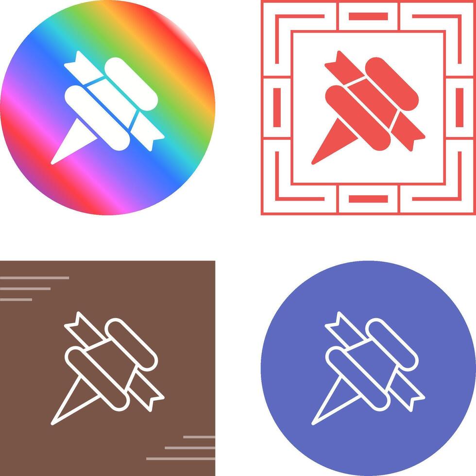 Pushpin with ribbon Vector Icon