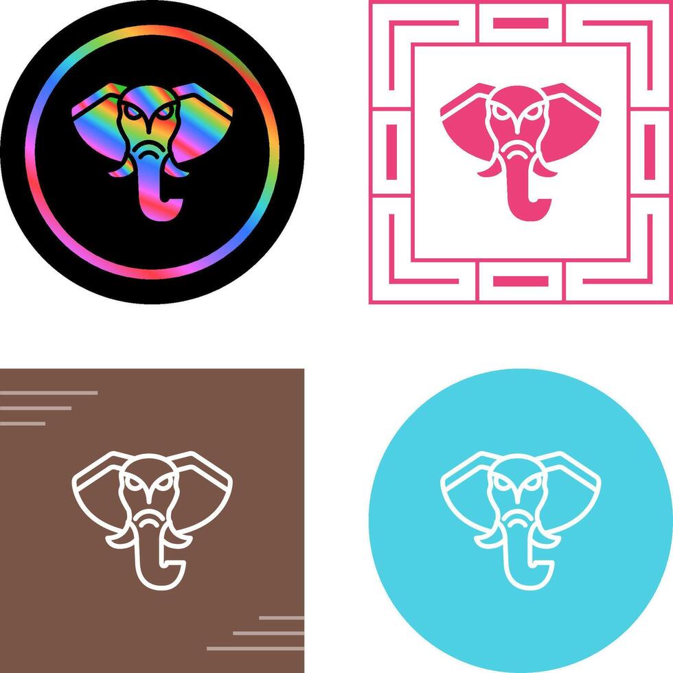 icono de vector de elefante