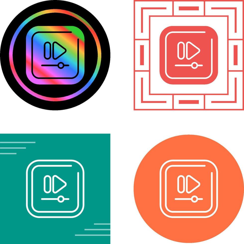 Video Fast Square Triangle Vector Icon