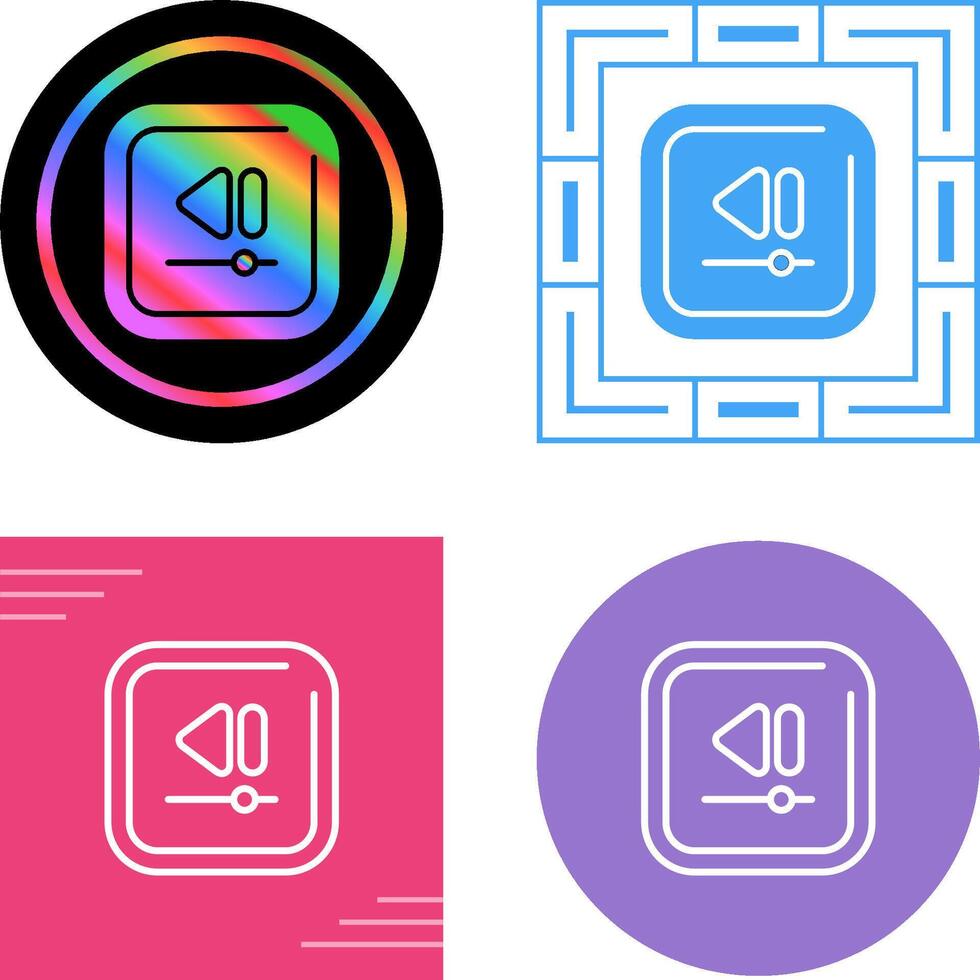 Video Rewind Square Vector Icon