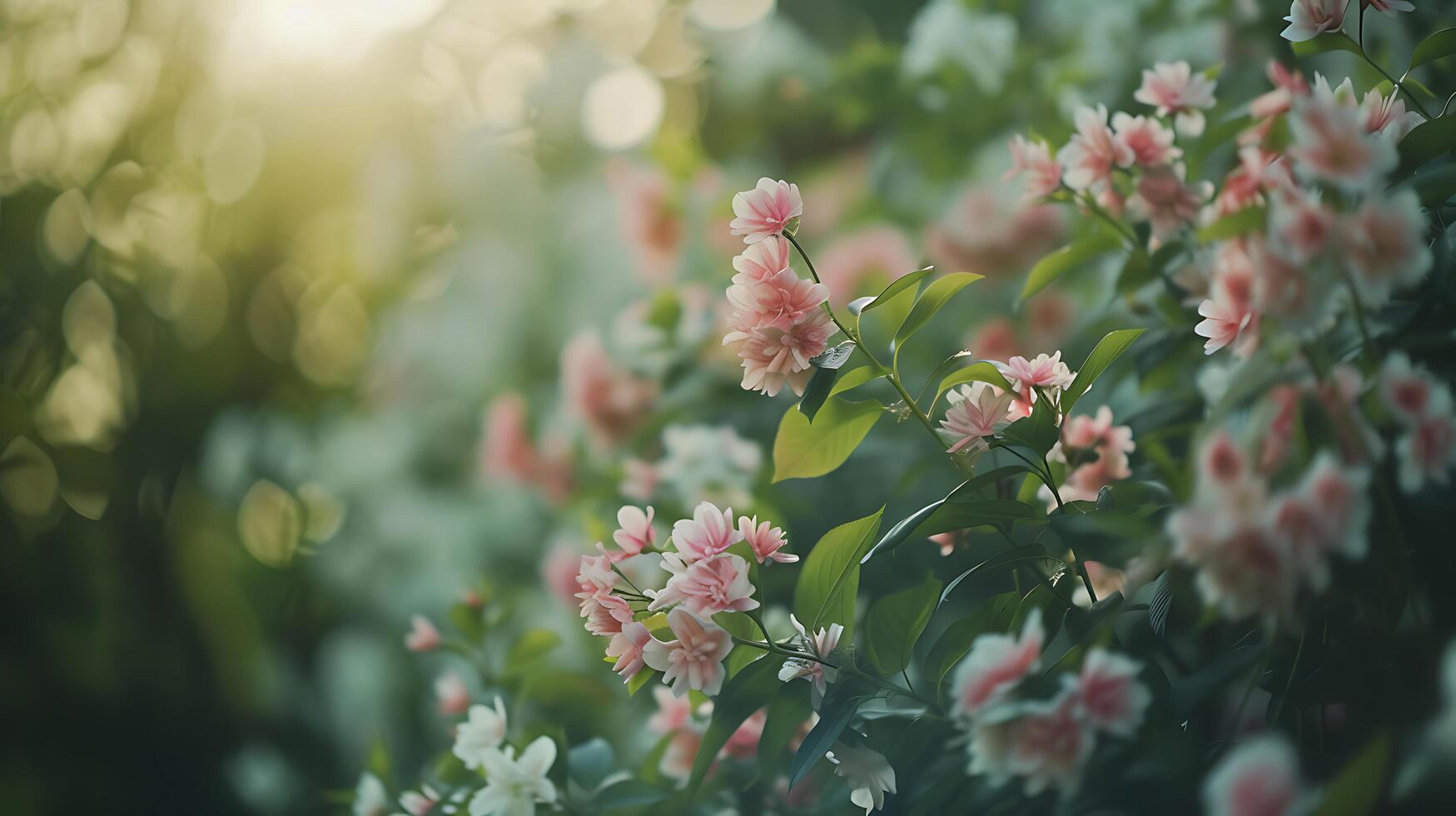 AI generated Vibrant Green Leaf in Focus Amidst Blurred Trees and Sunlight Filtered Foliage photo