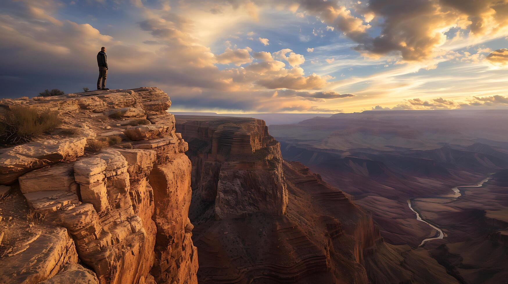 ai generado descubriendo sereno aislamiento aventureros acantilado refugio en medio de intacto desierto foto