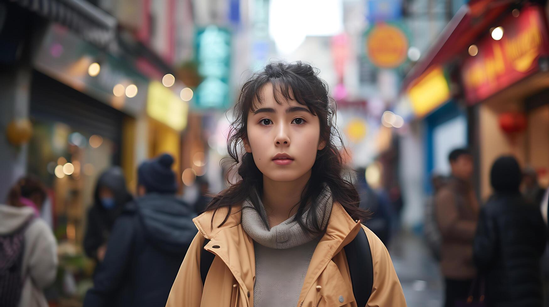 AI generated Young Woman Embraces Technology with Wireless Headphones and Smartphone Radiant Smile Captured in Closeup Shot photo