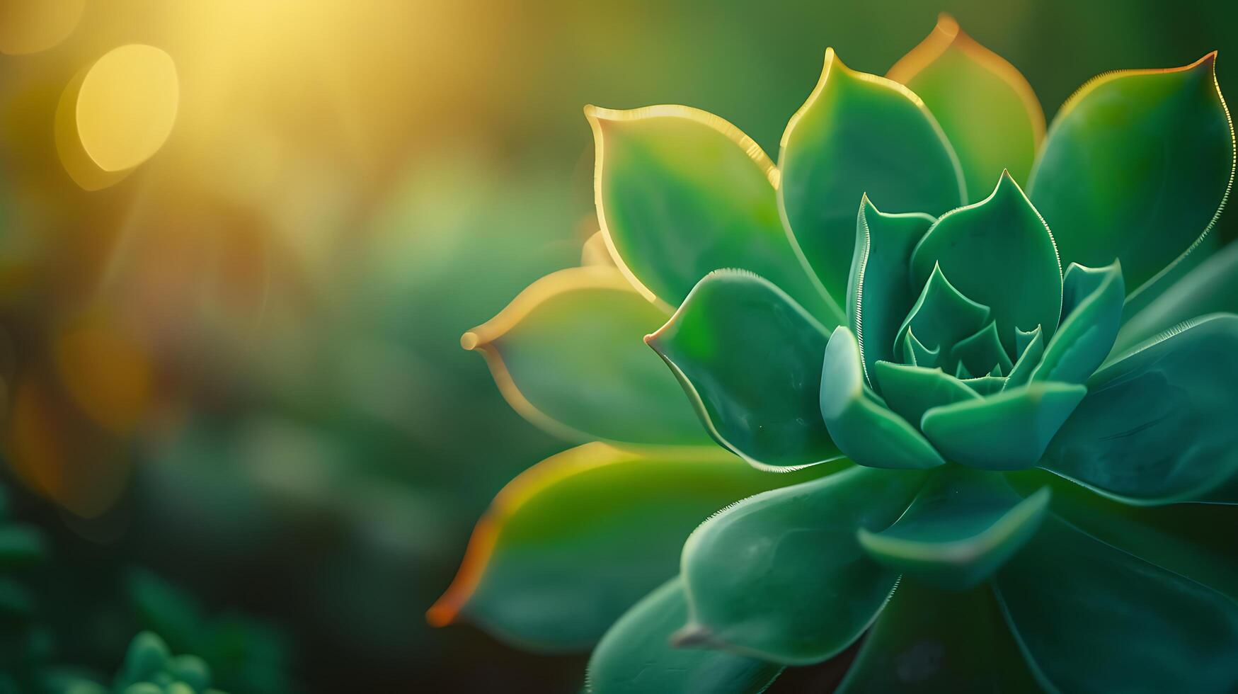 AI generated Vibrant Green Succulent Plant Captured in Soft Natural Light with Intricate Leaf Details photo