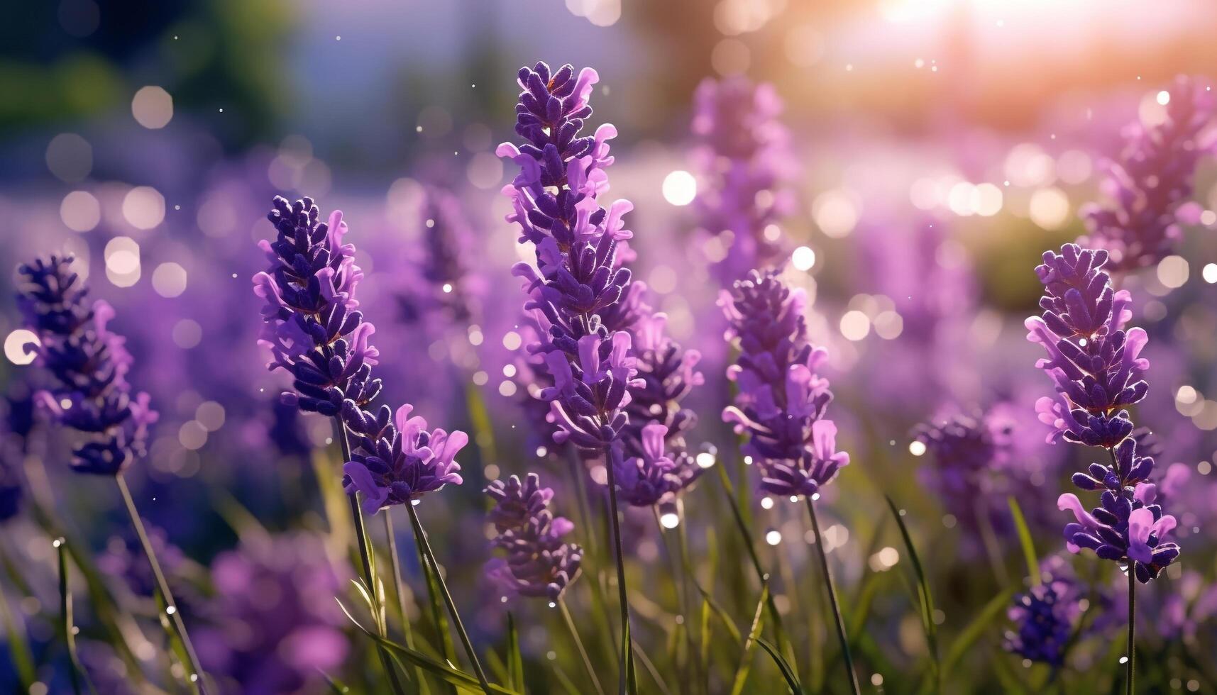 AI generated Purple flower in meadow, close up of nature generated by AI photo