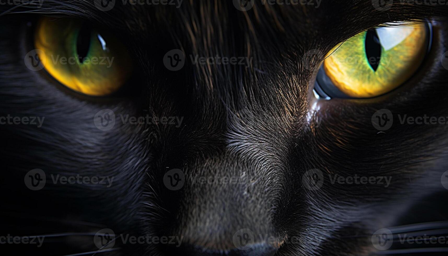 ai generado linda gatito curioso, mullido pelo, verde ojos generado por ai foto