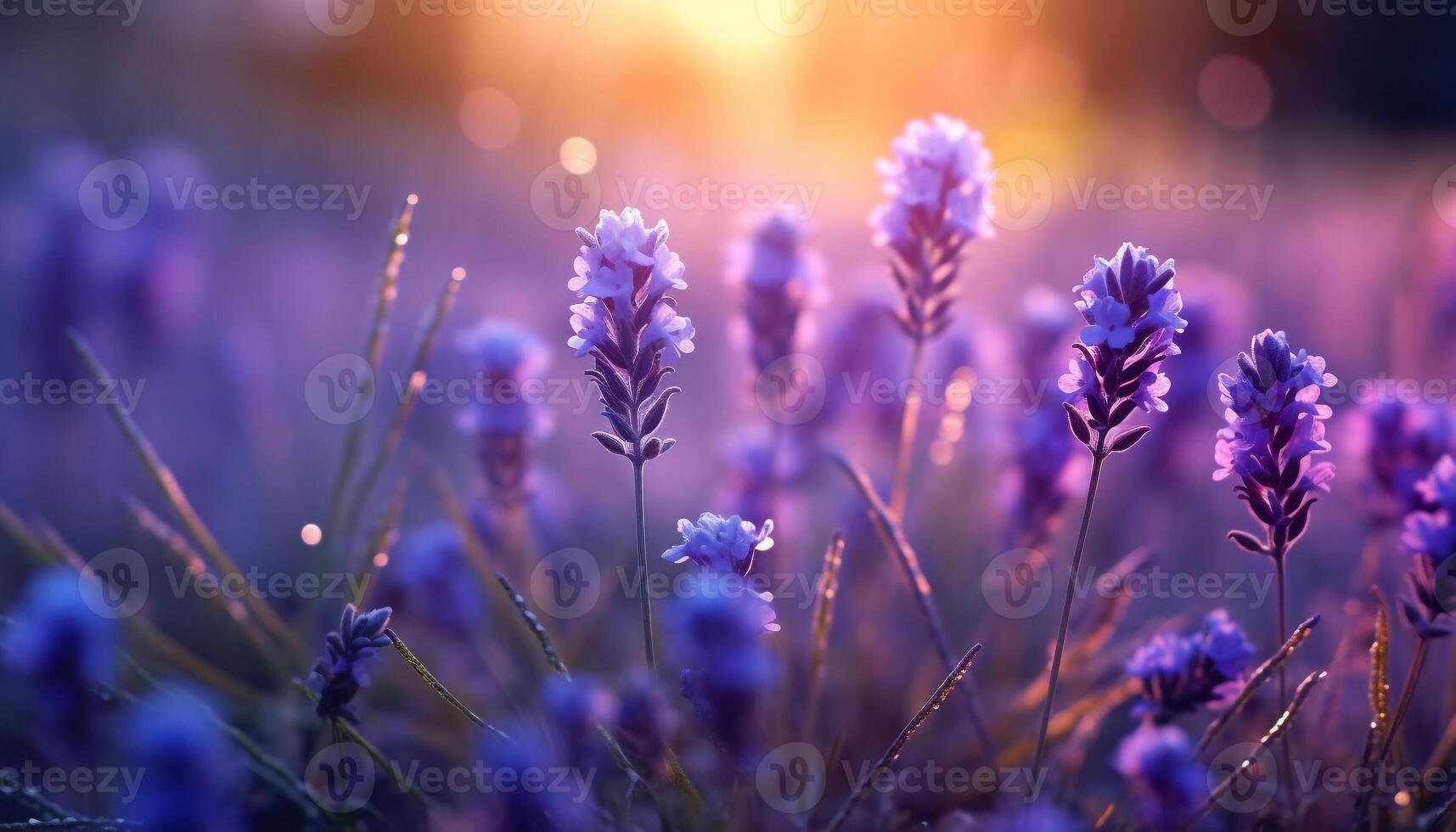 AI generated Purple flower blossom in meadow, nature beauty generated by AI photo